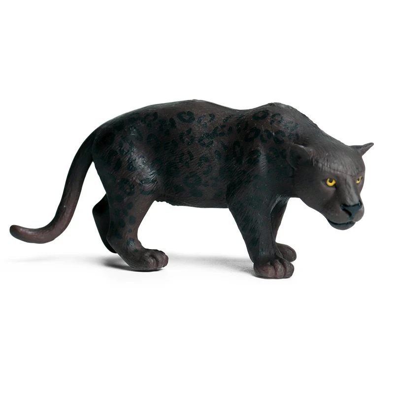 Cognitive Toy Simulation Black Panther Family Collection Toy Plastic Animal Static Solid Wild Animal Toy Children