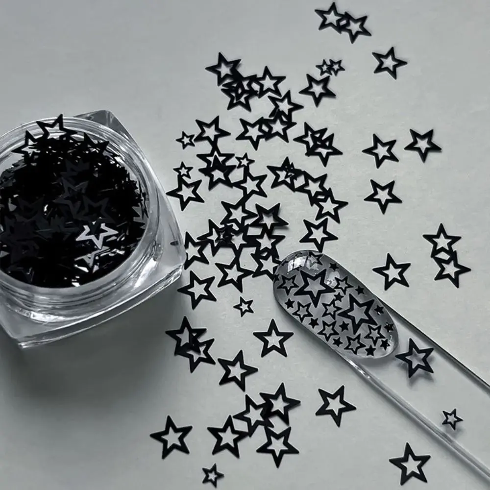 Hollow Out Five-pointed Star Glitter Nail Charms Colorful Minimalist Sequins Nail Decorations DIY Glitter Nail Accessories