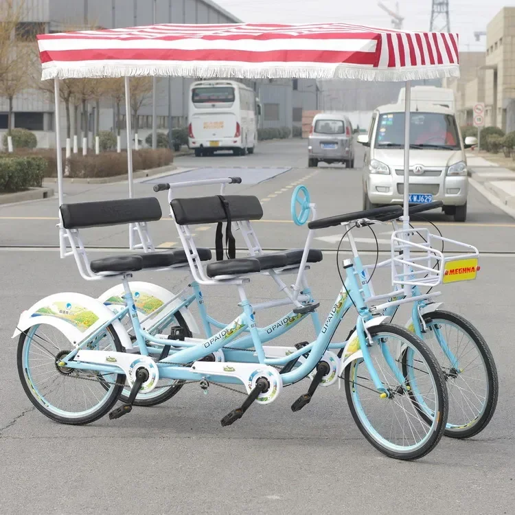 Four-person four-wheeled pedal bicycle tourism scenic spot sightseeing car rental family self-use parent-child caravan