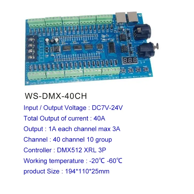 18CH/24CH/27CH/36CH/40CH DMX RGB RGBW LED-controller DMX512-decoder - afbeelding 1