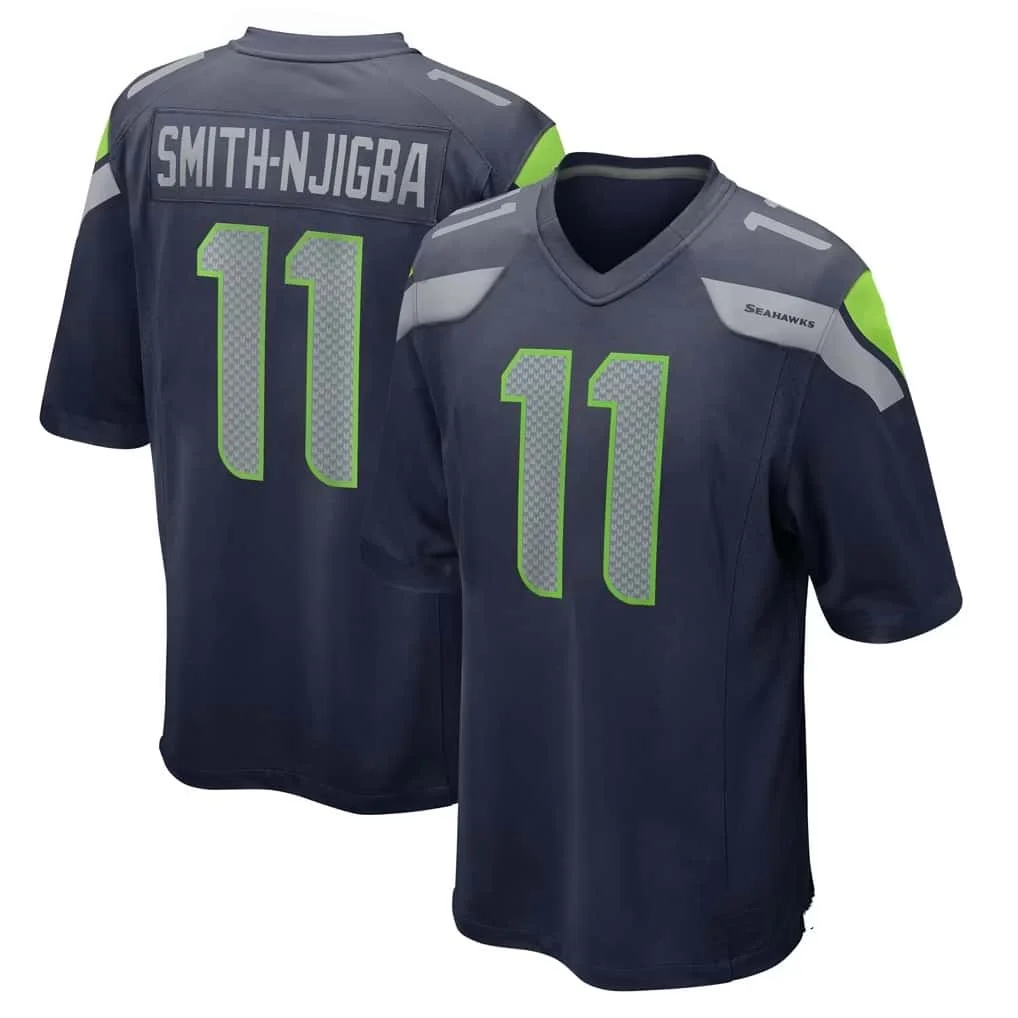 # 11 Jaxon Smith-Njigba Blaues American-Football-T-Shirt für Herren, atmungsaktiv, Rugby-Sportuniform für Fans, Sommerkleidung 2026 – Detail 4