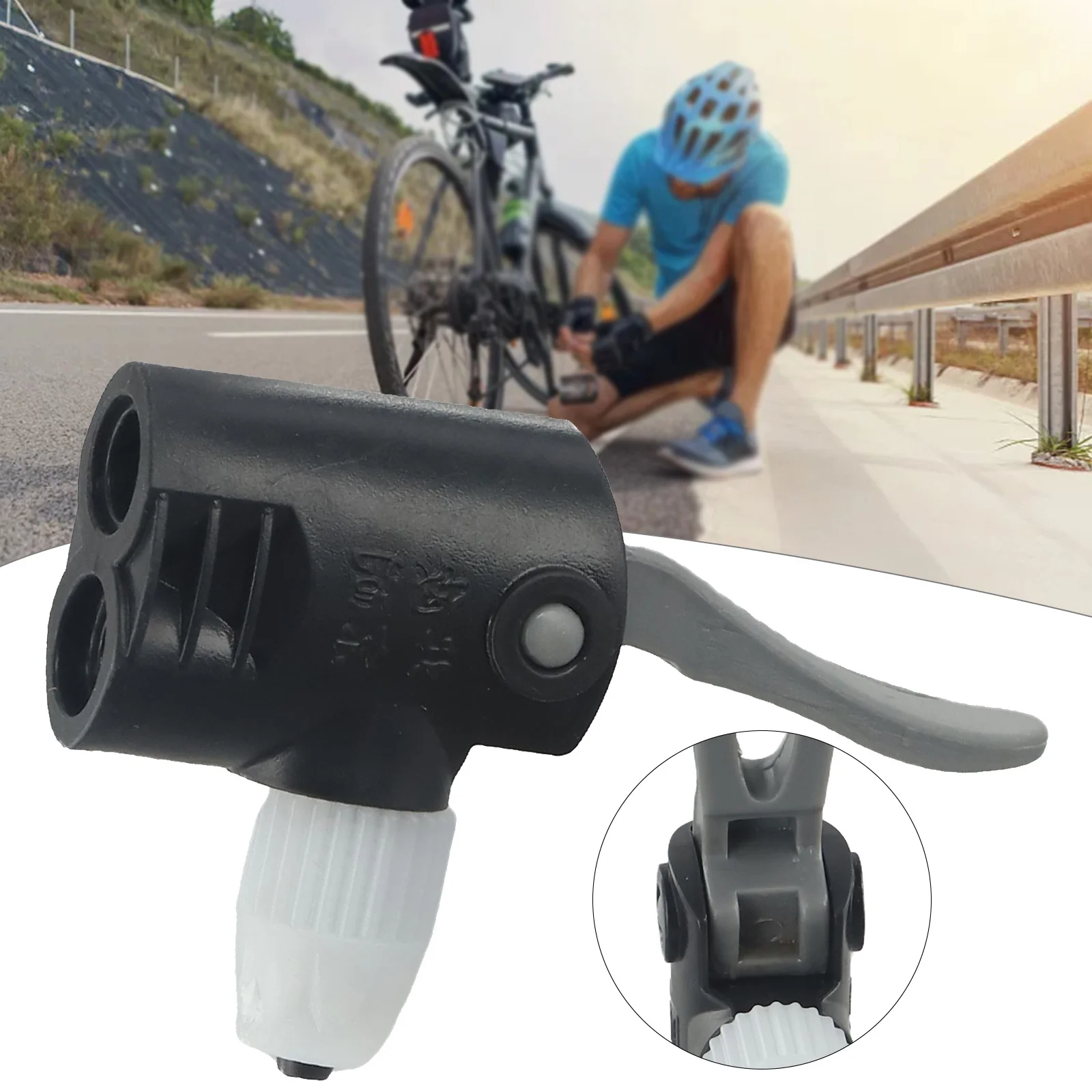 

Bike Dual Head Bicycle Pump Adapter Valve Presta US Valve Compatible Plastic Nozzle For All Bike Models Bike Accessories