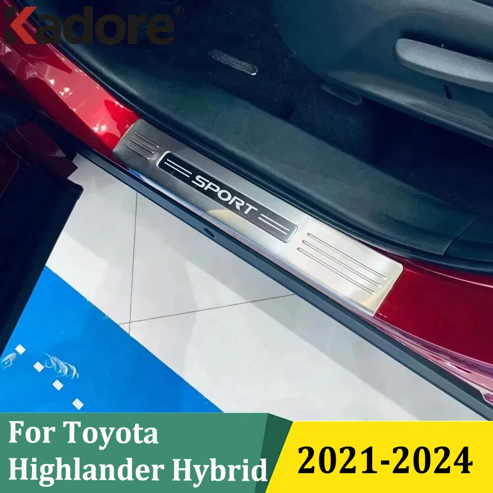

For Toyota Highlander Hybrid 2021-2024 Outer Door Sill Scuff Plates Door Sills Protectors Thresholds Sticker Car Accessories