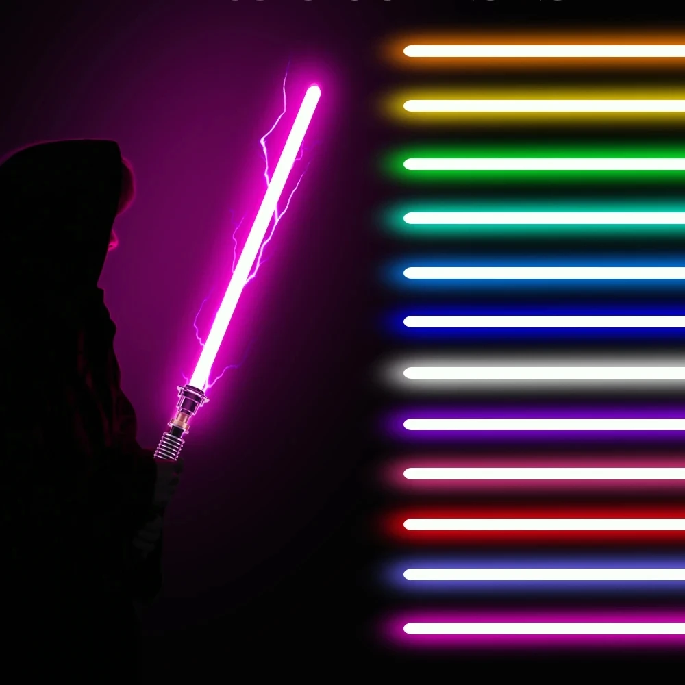 RGB Metalen Laser Lightsaber Rave Speelgoed Zwaar Dueling Gladde Schommel Metalen Zwaard Sjorren Wapen Cosplay Speelgoed