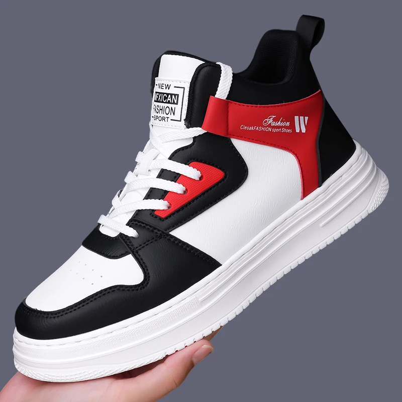 

High-End Trendy Men's Shoes 2026 New Spring Basketball High-Top Shoes White Sneakers Men's Height-Increasing Sports Casual Shoes