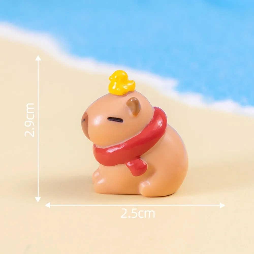 Micro Landscape Mini Capybara Ornament Simulation Model Capybara Figure Toys Figure Mini Capybara Resin Ornaments Desk Decor