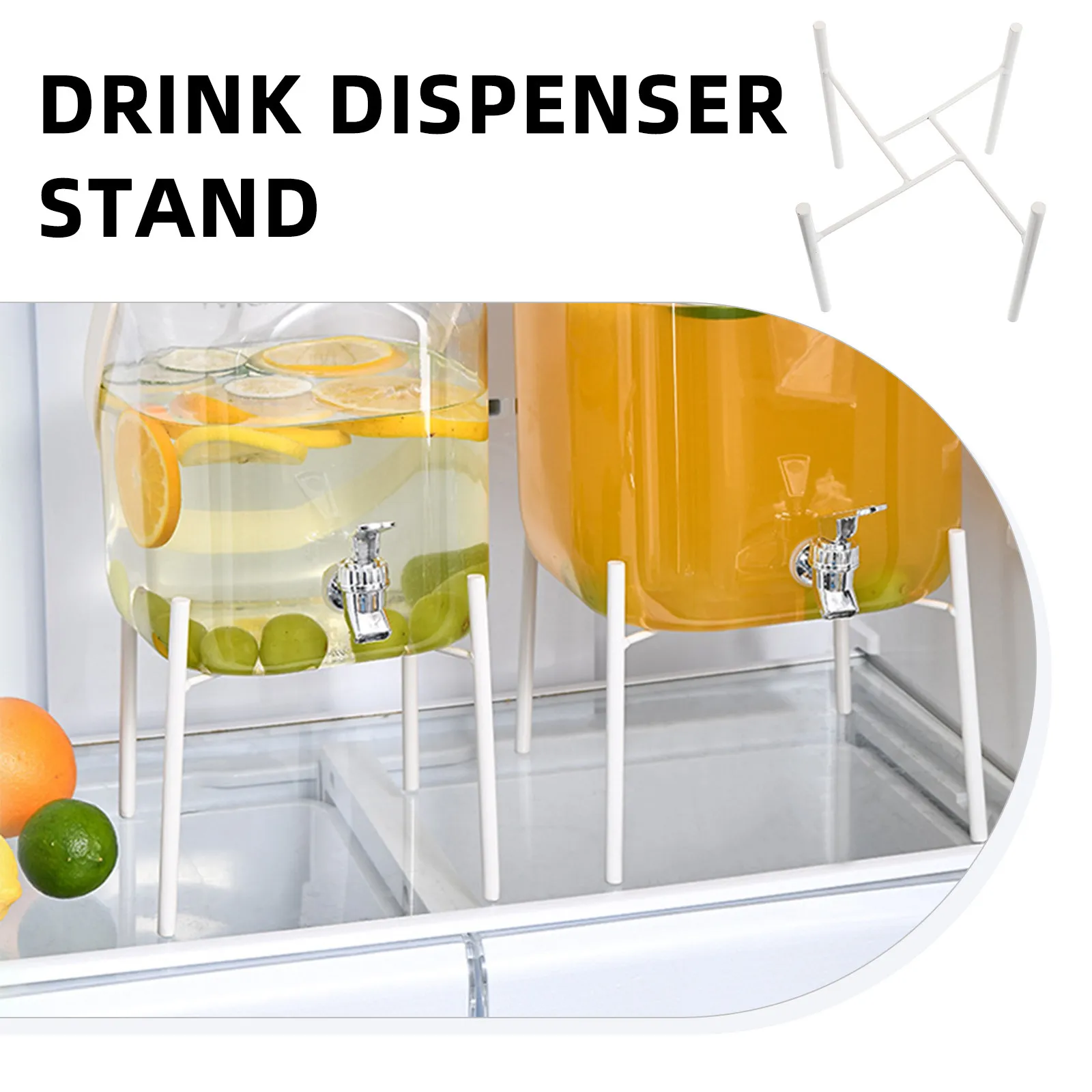 

Beverage Dispenser Stand Iron 4.5L Water Dispenser Stable Base for Round Glass Beverage Crock Juice Container Holder Water Jug
