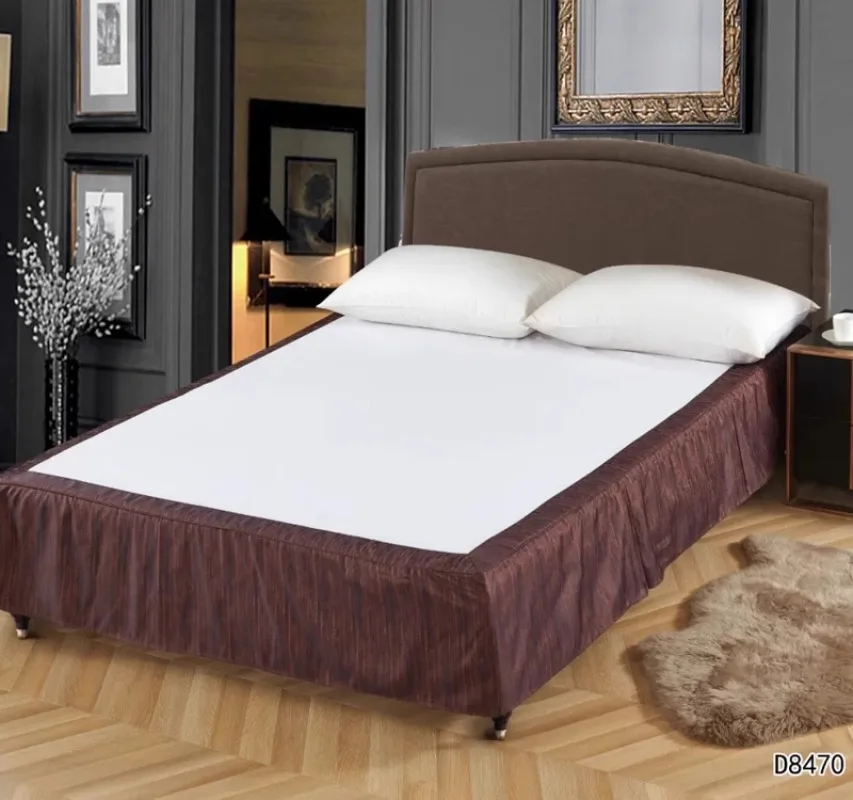 Hotel Bed Skirt Hotel-quality Soft Bedding Solid Color Queen Bed Skirt with Easy Fitting 25cm Tailored Drop Fade for Bedroom