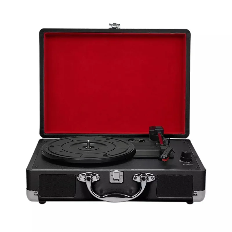

Burning USB Portable Vintage Phonograph Retro Portable Phonograph Leather Case Vinyl Record Player