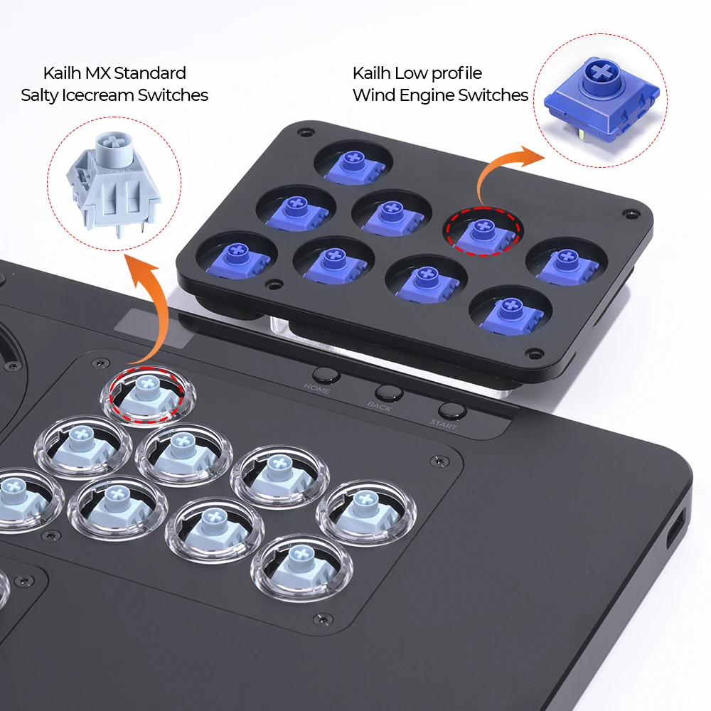 Alta42 altapad x hitbox controlador sem alavanca arcade fight stick para pc/ps4/ps5 controlador stickless módulo lp/mx substituível