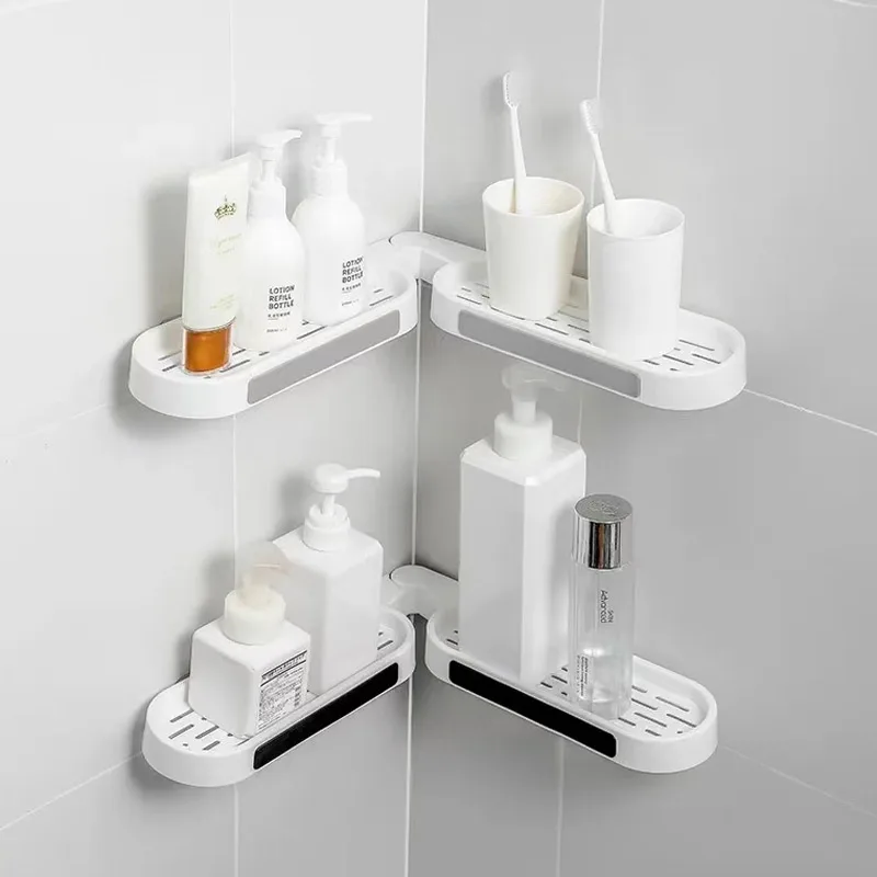 Bathroom shelf Toilet corner non-punching rotatable storage shelf Toilet bathroom wall hanging bathroom shelf