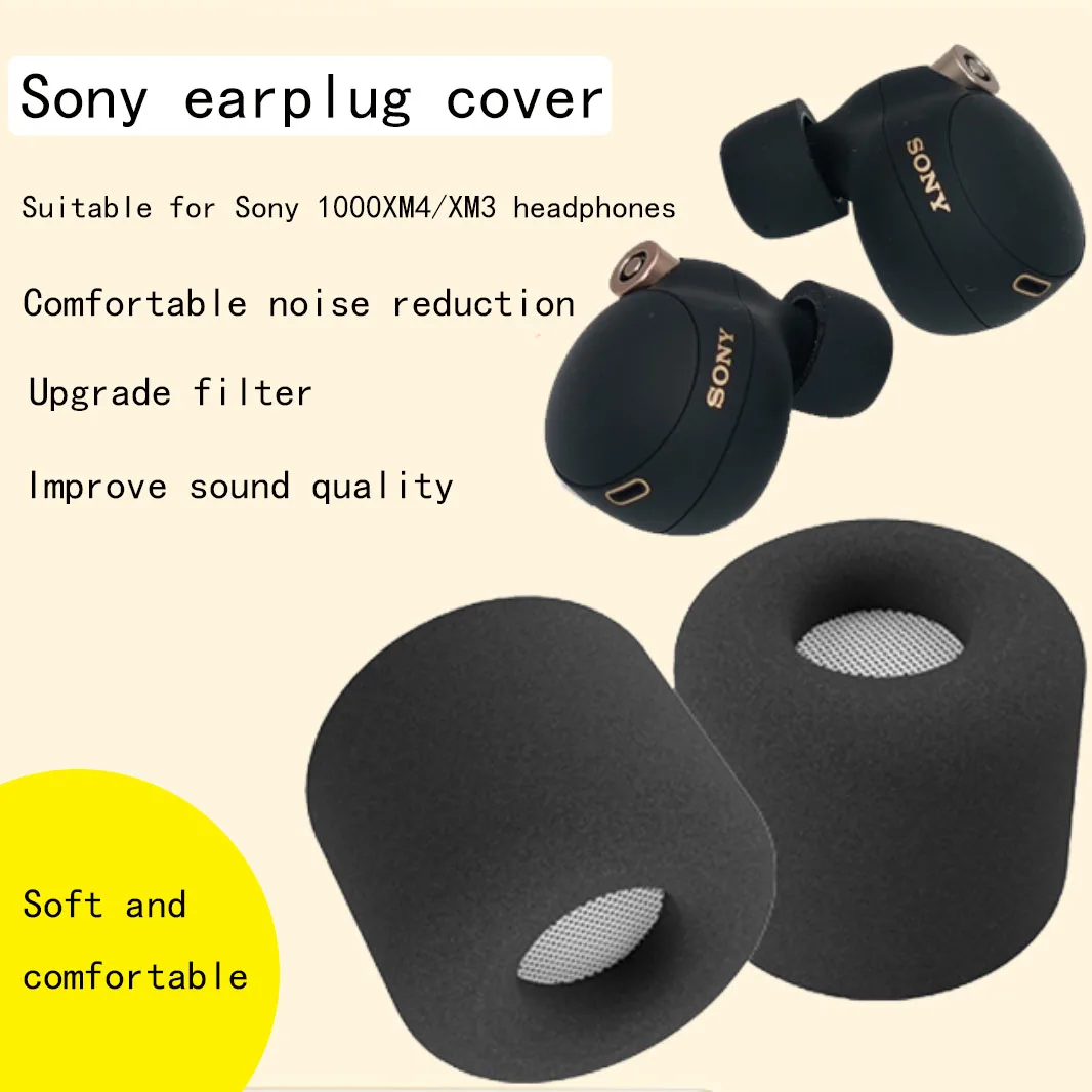 Funda para auriculares con esponja de memoria, accesorio para Sony WF-1000XM4, reducción de ruido de poliuretano, XM3, LinkBud S