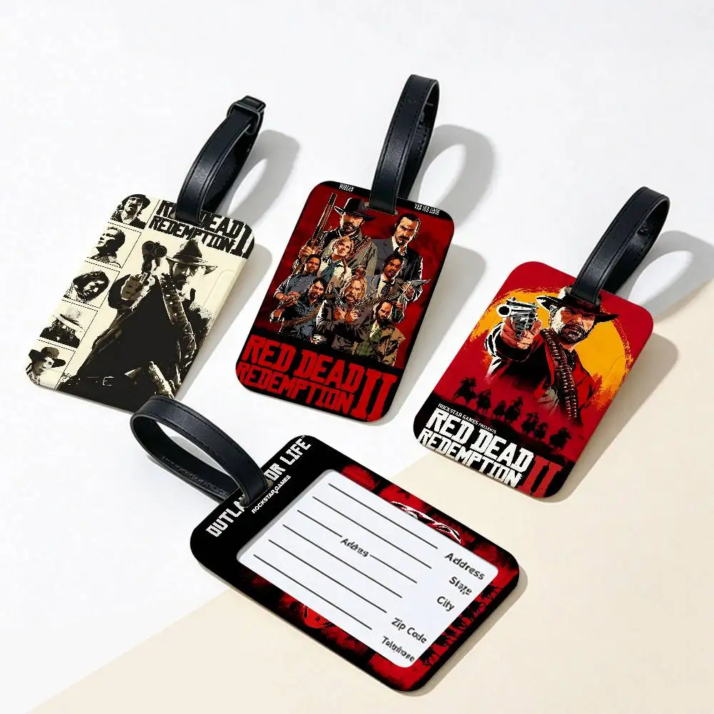 Game R-Red D-Dead R-Redemption 2 Waterproof PVC Baggage Tag With Info Card Anti lost Identification Tag For School Backpack