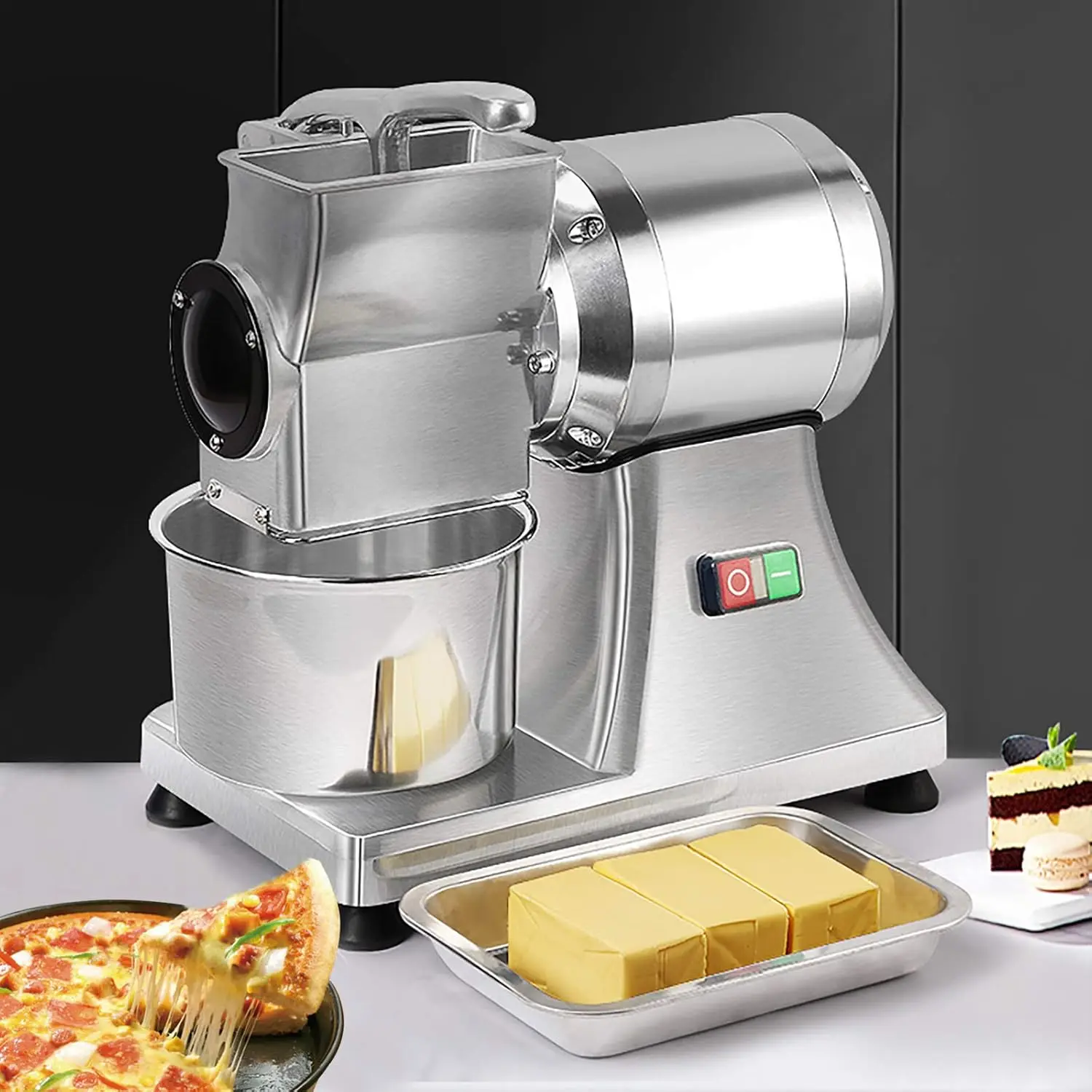 Electric Cheese Grater 550W Commercial Electric Grater Grinder 88 pounds per hour Butter Bread Bran Shredder Grater Grat Machine