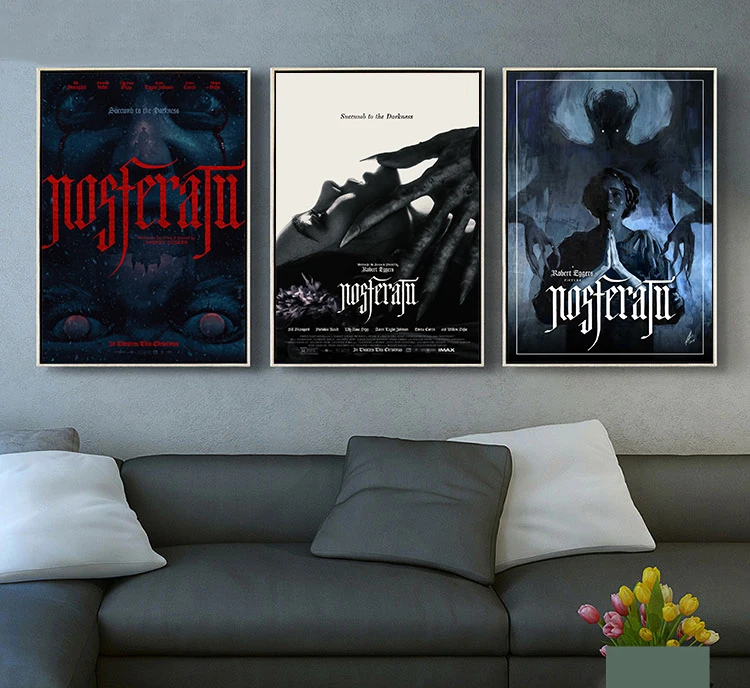 Nosferatu 2024 Classic Horror Vampire Movie Vintage Film Poster Canvas Painting Wall Art Pictures Home Living Room Decor
