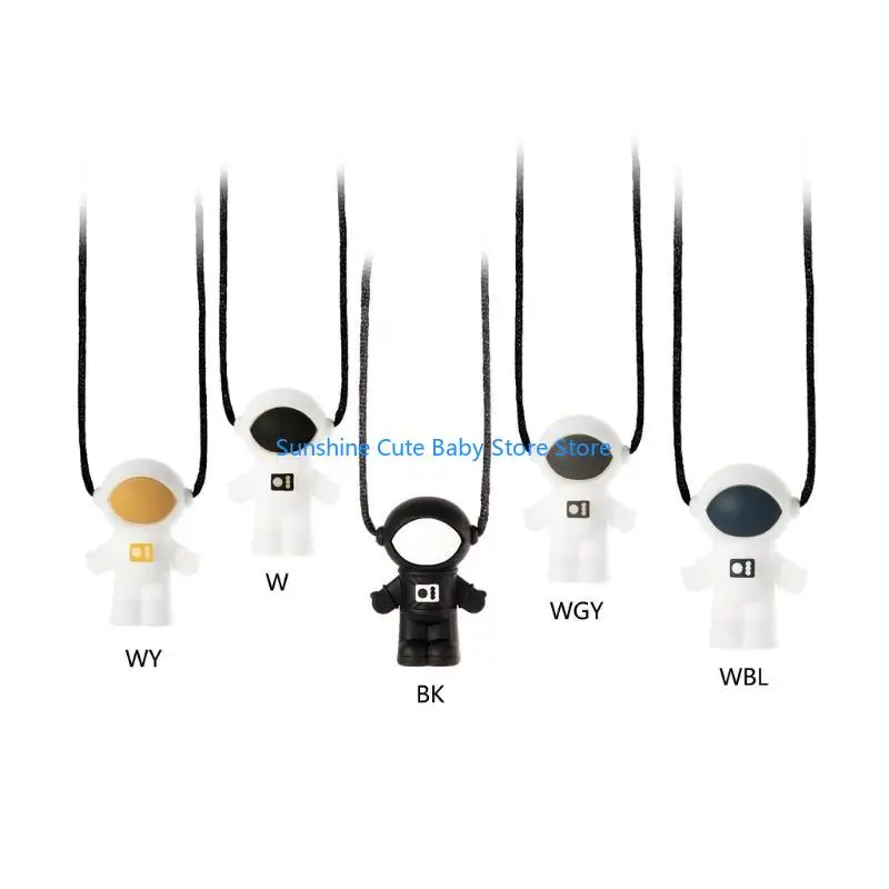 C5AF الطفل سيليكون رائد الفضاء عضاضة التوحد الحسية مضغ قلادة طفل التسنين لعبة مهدئة الرضع مهديء