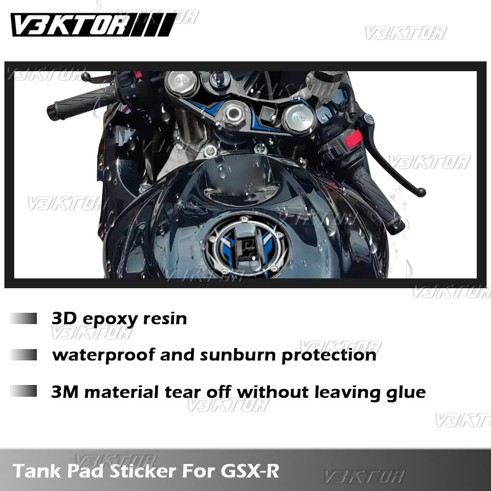 3D Brandstoftank Pad Sticker Olie Gas Cap Decal Vork Triple Tree Bovenste Klem Accessoires Voor GSXR GSX-R 600 750 1000 K6 K7 K8 K9