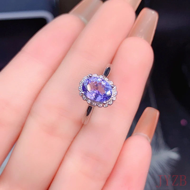 

Classic ring, 5A100% natural 1.5ct tanzanite, 925 sterling silver, simple and elegant, lady