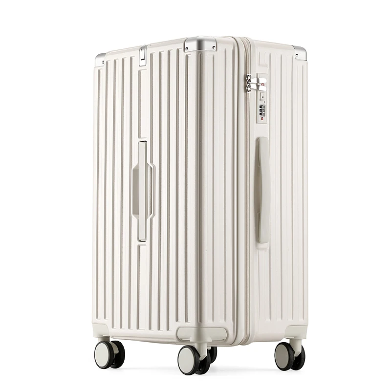

Extra-Large Capacity Travel Suitcase Multifunctional Aluminum Frame Rolling Luggage Boardable Leather Suitcase on Wheels