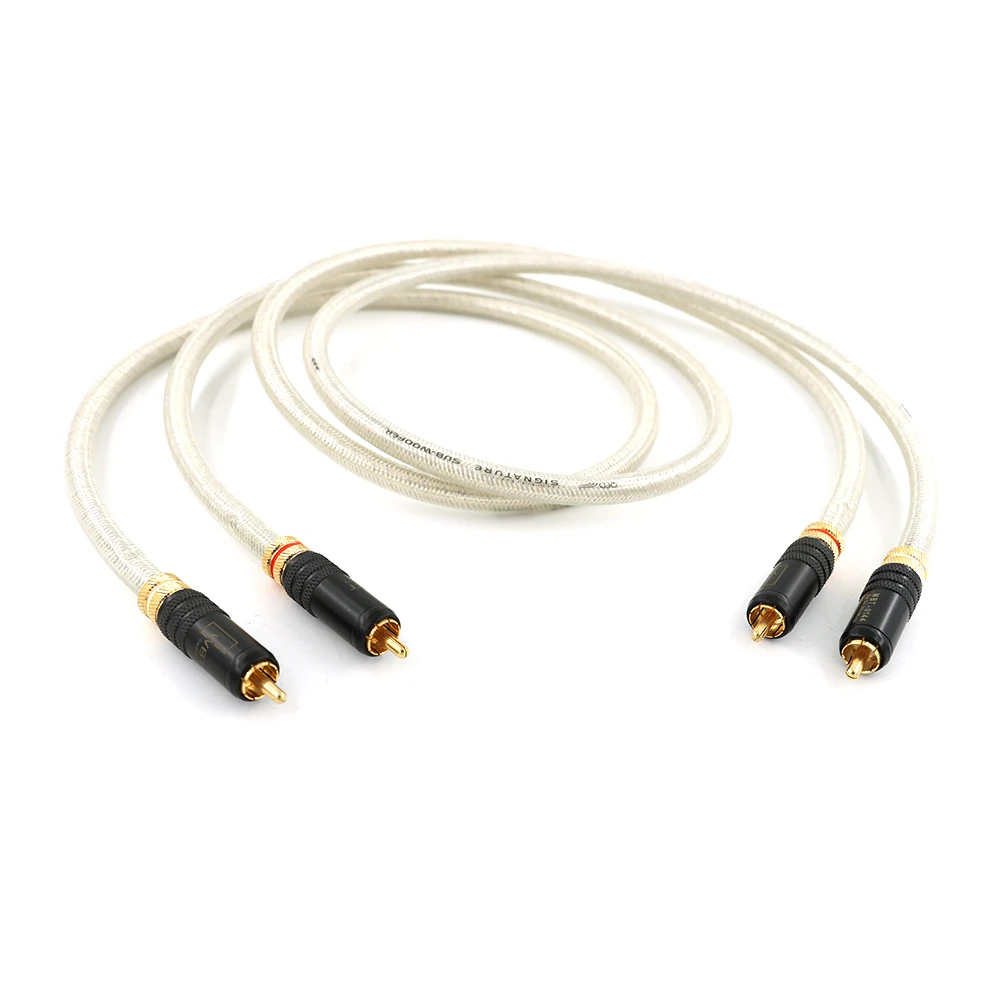 New  QED Signature 5N OCC Silver-Plated hifi audio Interconnect Cable with WBT-0144 gold plated connector