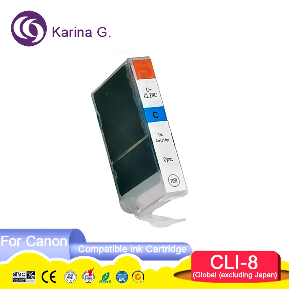 8 Colors CLI 8 CLI8 CLI-8 With Chip Compatible Color Inkjet Ink Cartridge for Canon PIXMA PRO9000 PRO-9000 Mark II Printer