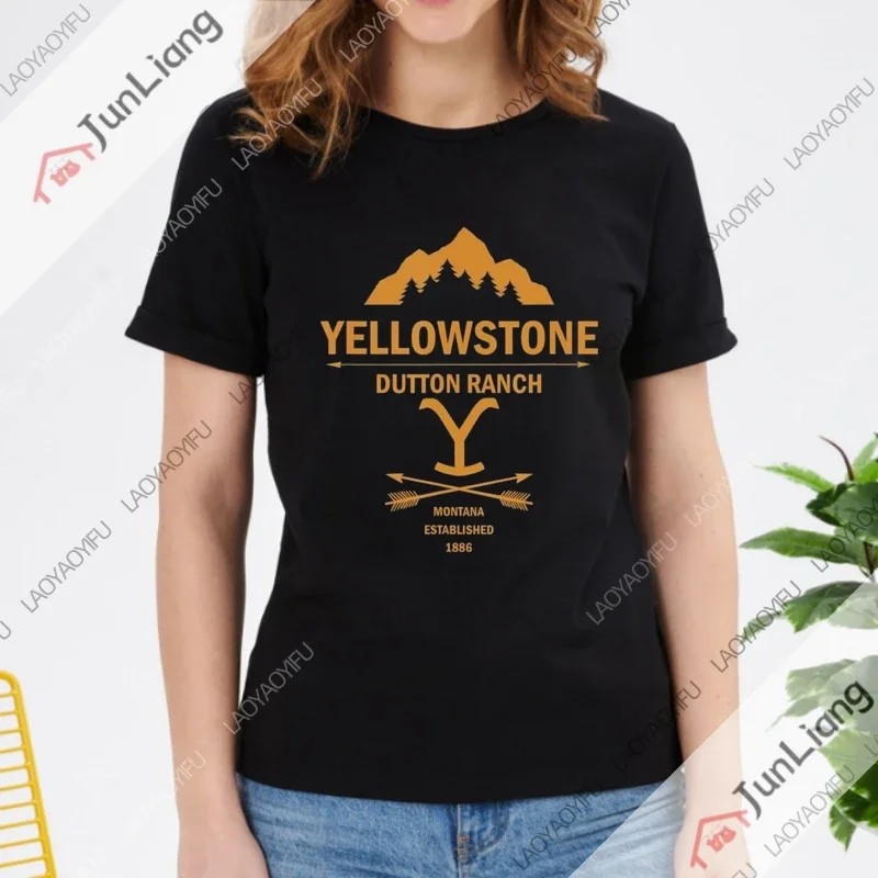 イエローストーン紳士服テレビ番組半袖 Tシャツ紳士服ストリートおかしい Y2k 綿 100% Tシャツギフト