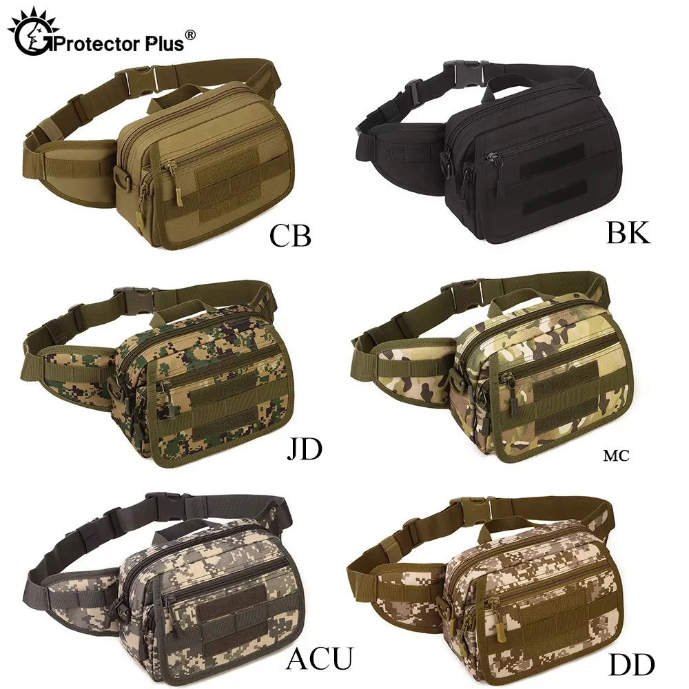 PROTECTOR PLUS Tactical Molle Waist Bags Multifunction Camo 6 inches phone Messenger Shoulder Outdoor Sports Crossbody Bag