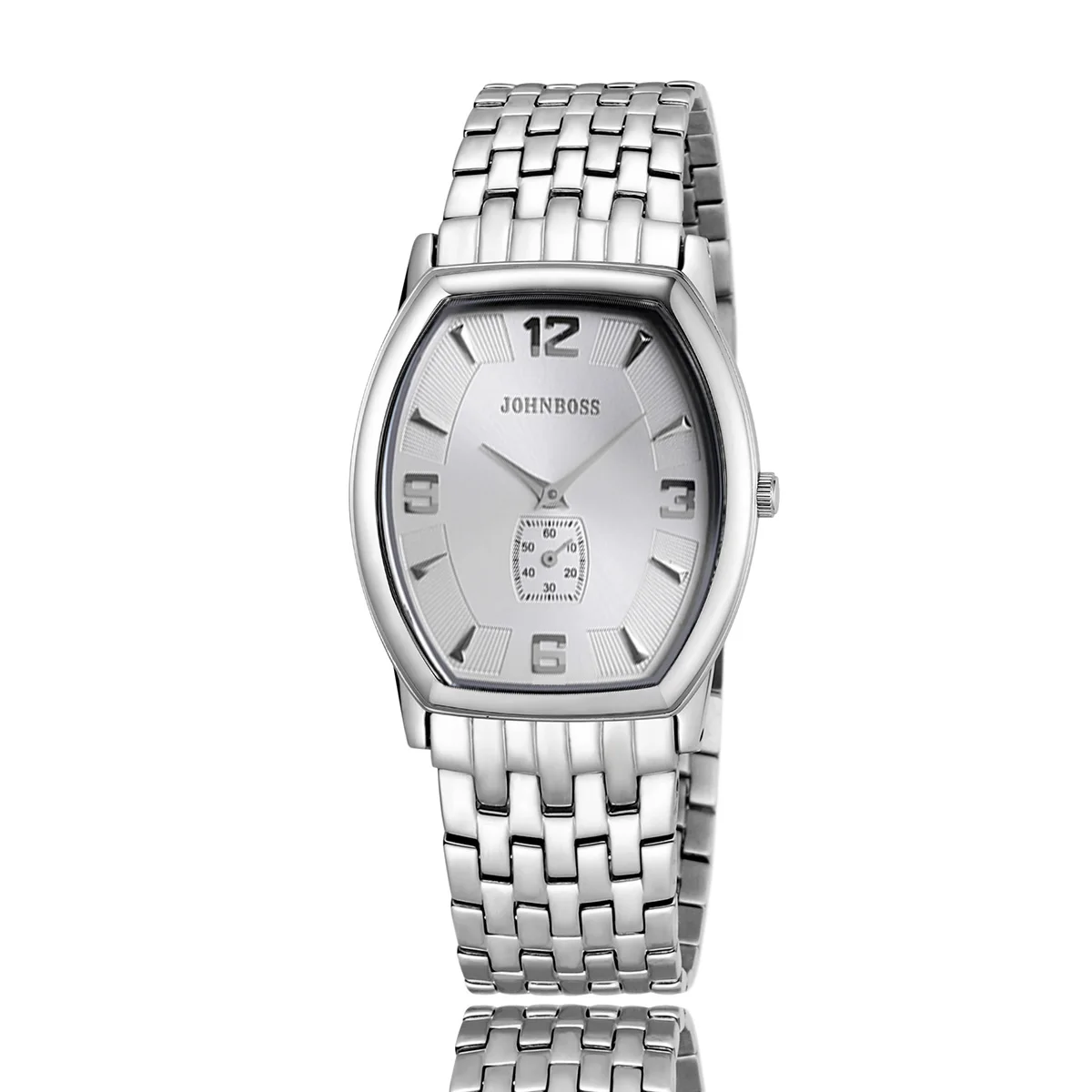 JS tonneau 6mm stainless steel watch men's Switzerland quartz movement sapphire glass numeral watch business simple business