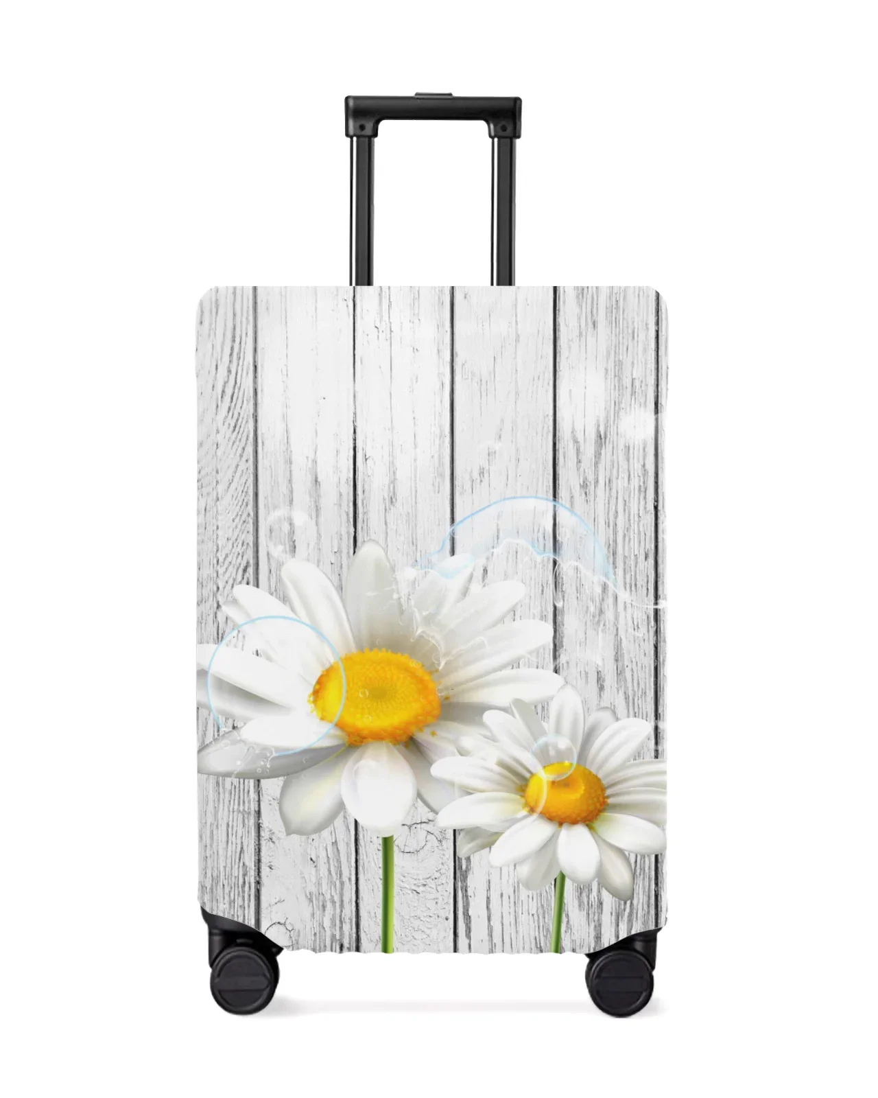 Daisy Waterdrop Wood Grain Travel Luggage Protective Cover for Travel Accessories Suitcase Elastic Dust Case Protect Sleeve