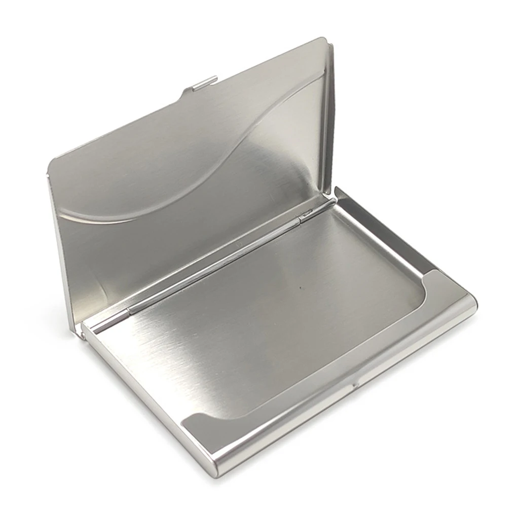 Compact And Portable Stainless Steel Business Card Holder Box Large Capacity Credit Card Holder