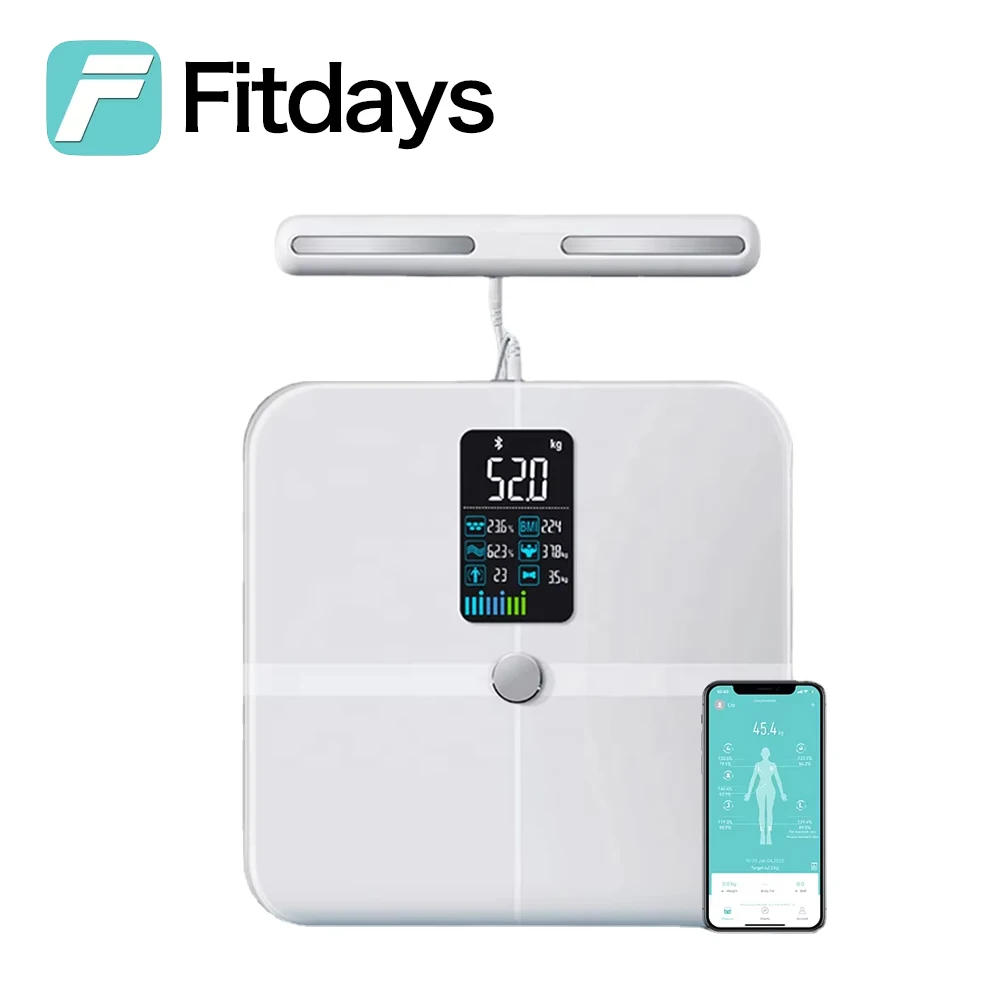 Fitdays Smart Weight Scale Highly Accurate Digital Display Body Fat Scale Body Composition Smart Bioimpedance Scale