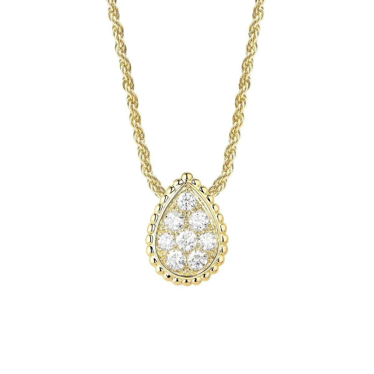 

S925 sterling silver classic water drop diamond pendant necklace new twist collarbone chain personalized light luxury jewelry