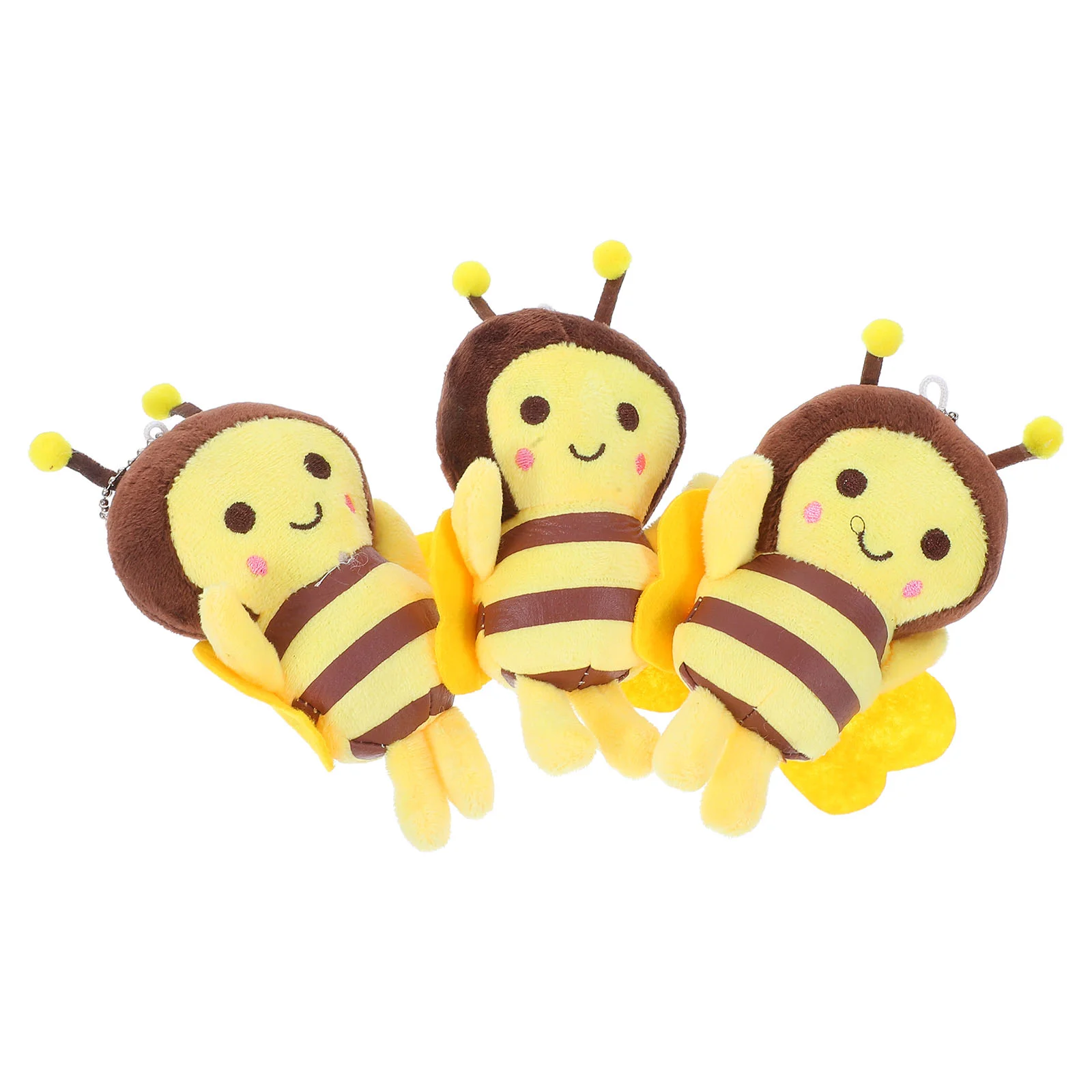 3 Pcs Little Bee Pendant Stuffed Venom Toys Decorate Backpack Hanging Lovely Keychain Pp Cotton Plush Dolls