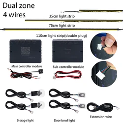 Dual Zone 64 Colors RGB LED Ambient light parts / 4 pins plug / 4 wires