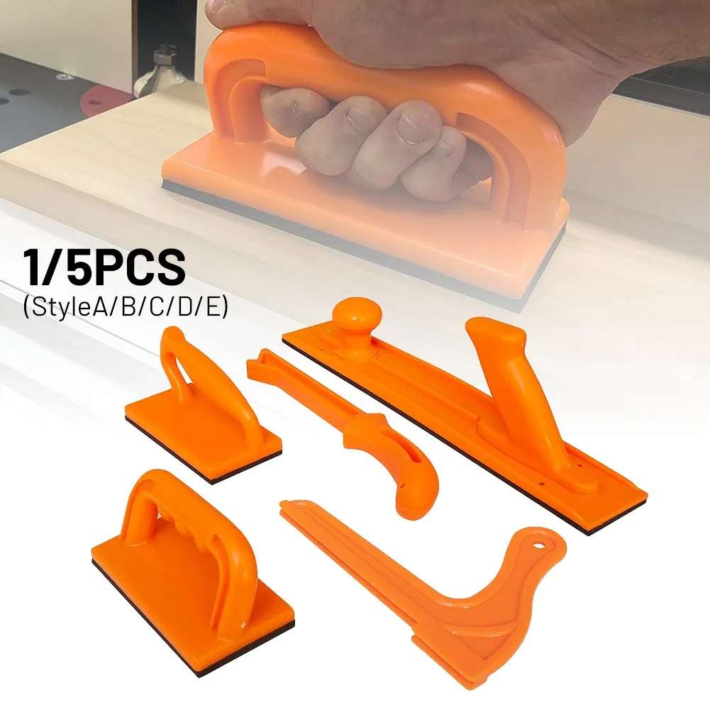 1/5 Piece Safety Push Block and Stick Set Ergonomic Handle with Maximum Grip Woodworking Tools for Table Saw Orange Safety Push