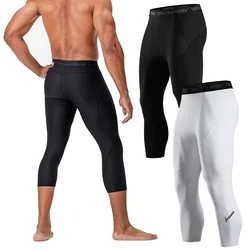 2023 3/4 Compression Pants for Men Sportswear Training Tights Gym Fitness Athletic Leggings Pants Sport Bottoms Running