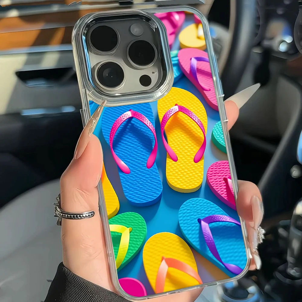 Colorful Slipper Phone Case For Samsung Galaxy A56 A55 S24 S26 S25 Plus S23 Ultra A57 A36 A17 A26 A37 A07 Silicone Clear Cover