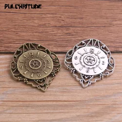 2PCS 36*44mm Two Color Vintage Metal Zinc Alloy Big Clock Charms Fit Jewelry Pendant Charms Makings