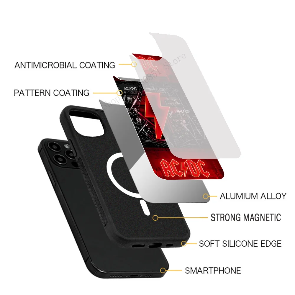 Band A-ACDC Phone Case Mobile Phone Cases For IPhone 15 14 13 Pro Max 11 12 Mini Alex Mirror TPU Shell