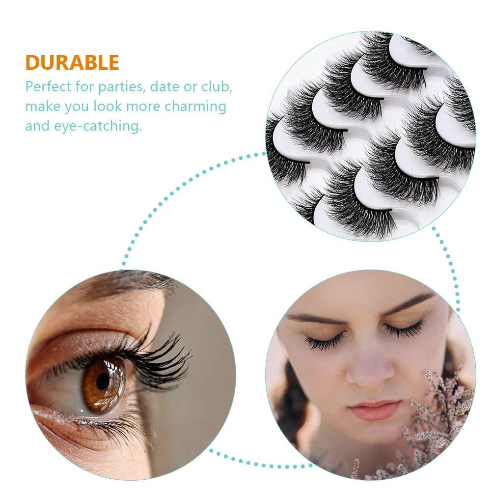 5 pares de pestañas ligeras y cómodas, perfectas para fiestas, eventos especiales, pestañas mejoradas