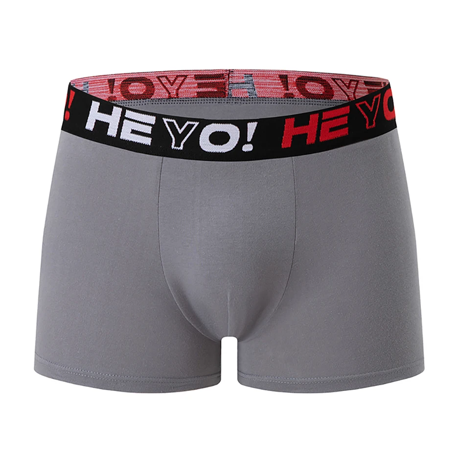 4-teiliges Set Herren-Unterwäsche aus Baumwolle in Uni-Farben, lässig und vielseitig, elastischer Bund, bequeme Boxershorts in Übergröße – Detail 3