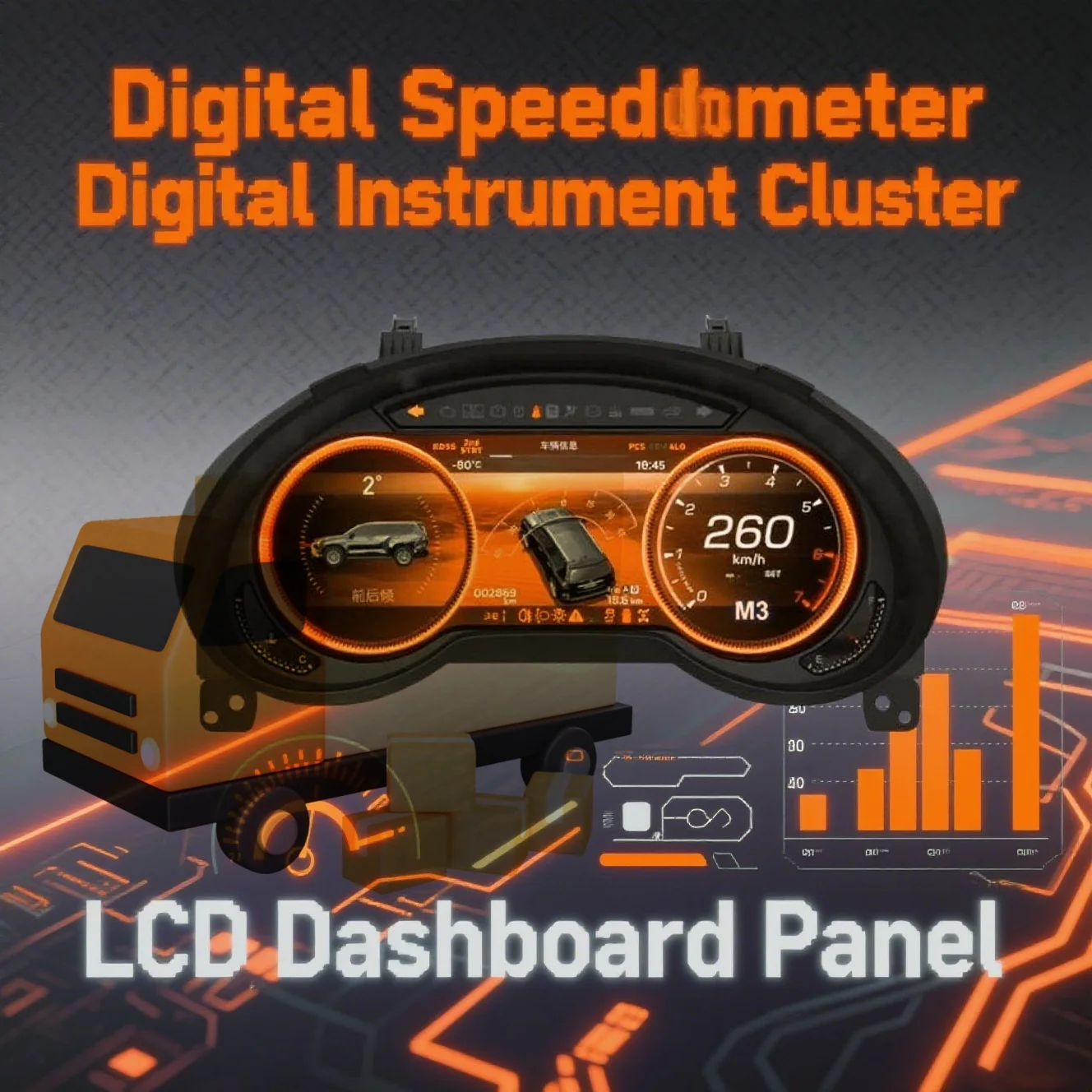 

12.3-INCH Digital Cluster For Lexus GX400 GX460/2010-2021 Speedometer Instrument/Dashboard LCD