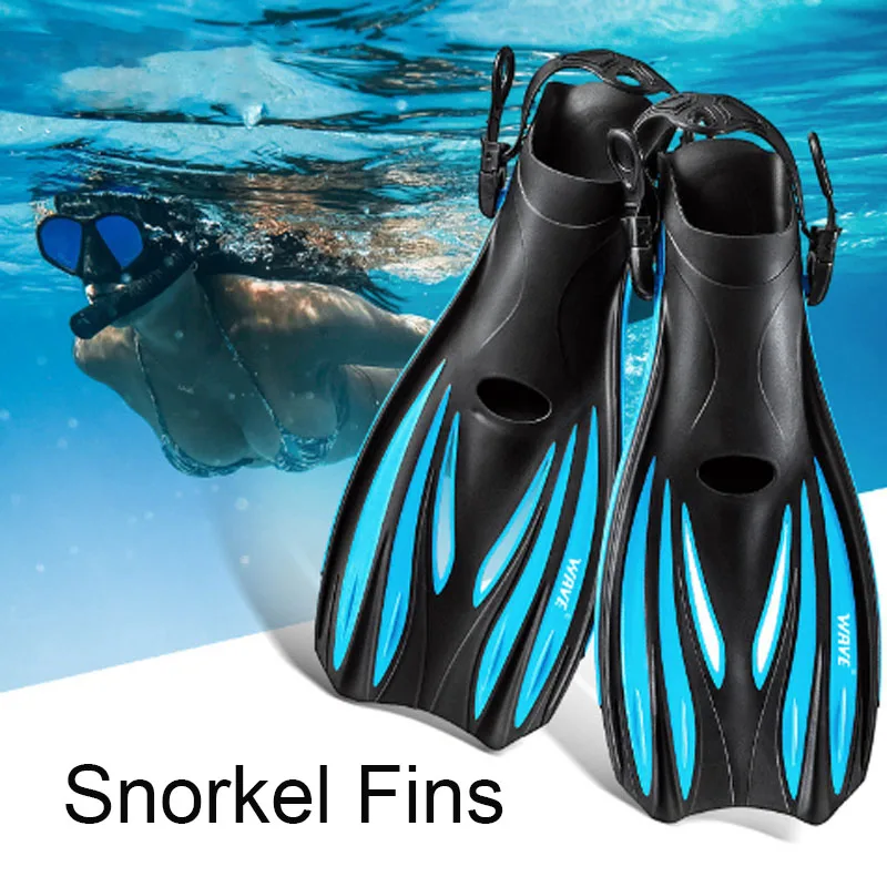 

Snorkel Fins Adjustable Buckles Swimming Flippers Short Silicone Scuba Diving Shoes Open Heel Travel Size Adult Men Womens