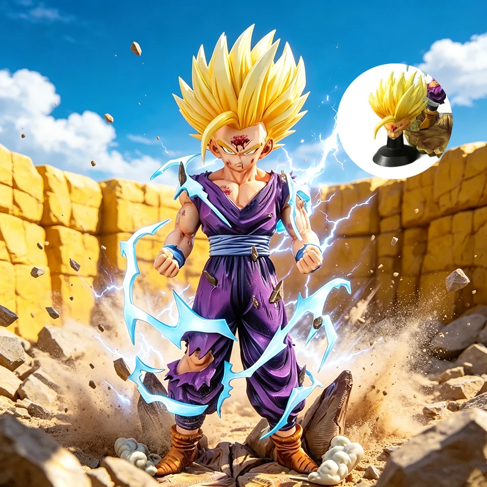 25cm/9,84 Zoll Anime Dragon Ball Z Figur Super Saiyan 2 Gohan Actionfiguren PVC Sammlermodell Spielzeug für Geschenke