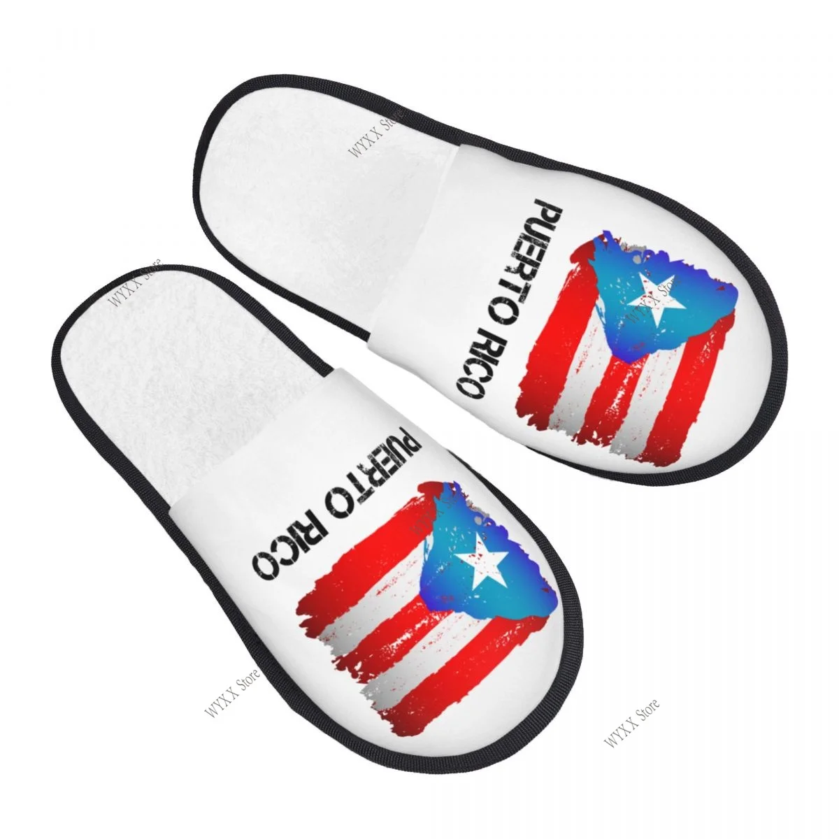 

Fur Slipper For Women Men Fashion Fluffy Winter Warm Slippers Puerto Rico Flag House Shoes