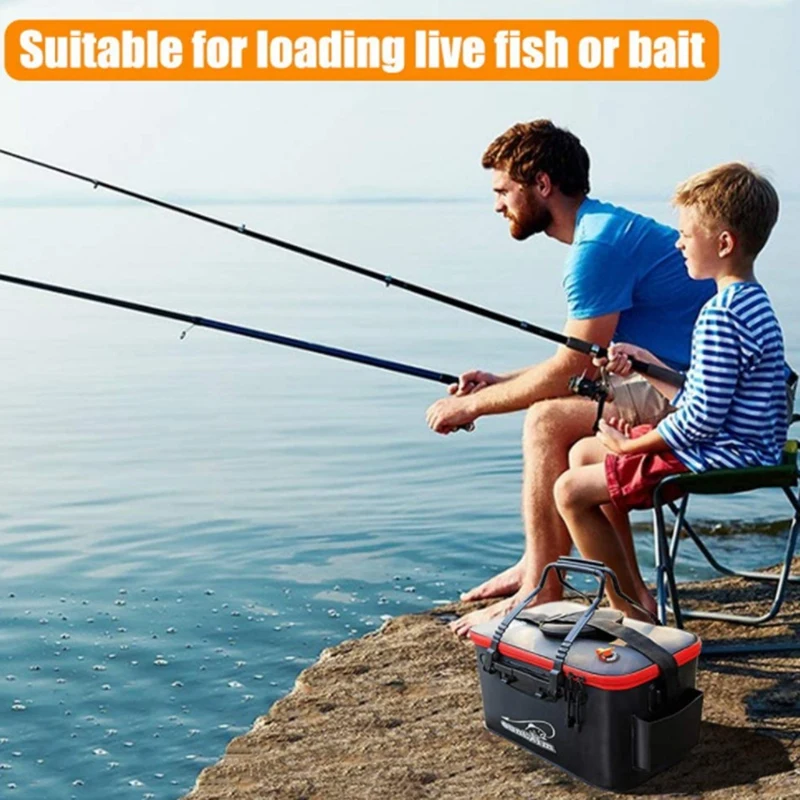 Fishing Bucket Foldable Multi-Functional Live Fish Container Live Lures Bucket EVA Fishing Bag For Keep Bait Fresh