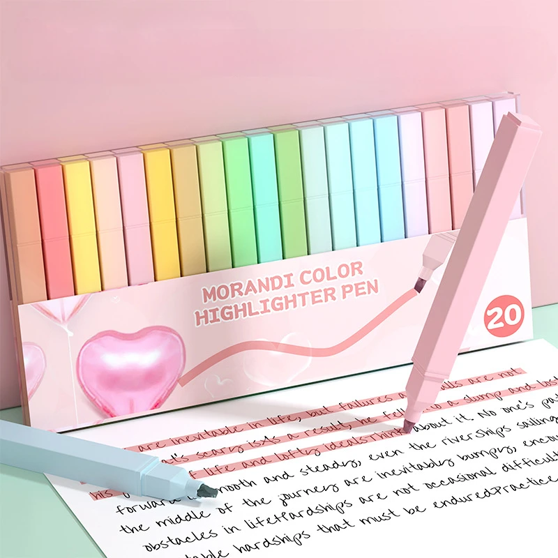 Macaroon Color Highlighter Pen Soft Tip Eye Protection Markers Handbook Pen To Highlight Student Markers