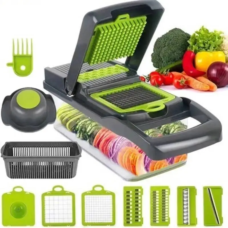 

16-in-1 Slicer Vegetable Food Cutter Vegetable Slicer Tomato Carrot Shredder Cheese French Onion Chopper Kitchen Tool