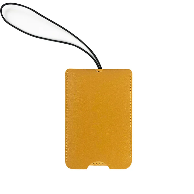 New Style PU Leather Luggage Tag Name ID Address Tags Suitcase Luggage Tag Solid Color Portable Label Boarding Pass Tag