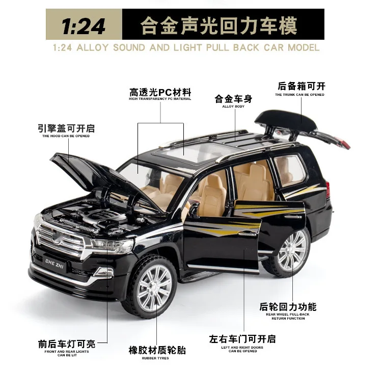 1:24 模擬ランドクルーザー SUV 合金車モデル装飾金属ビジネスセダンモデルハイエンドグッズギフト 20
